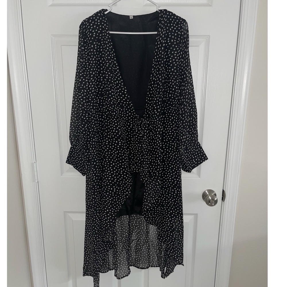 Chiffon Polka Dots Robe Dress